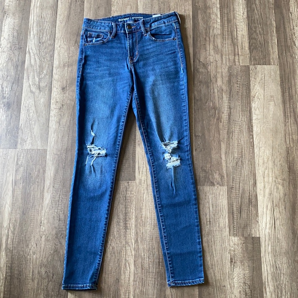 Old Navy Rockstar Mid-Rise blue jeans size 4